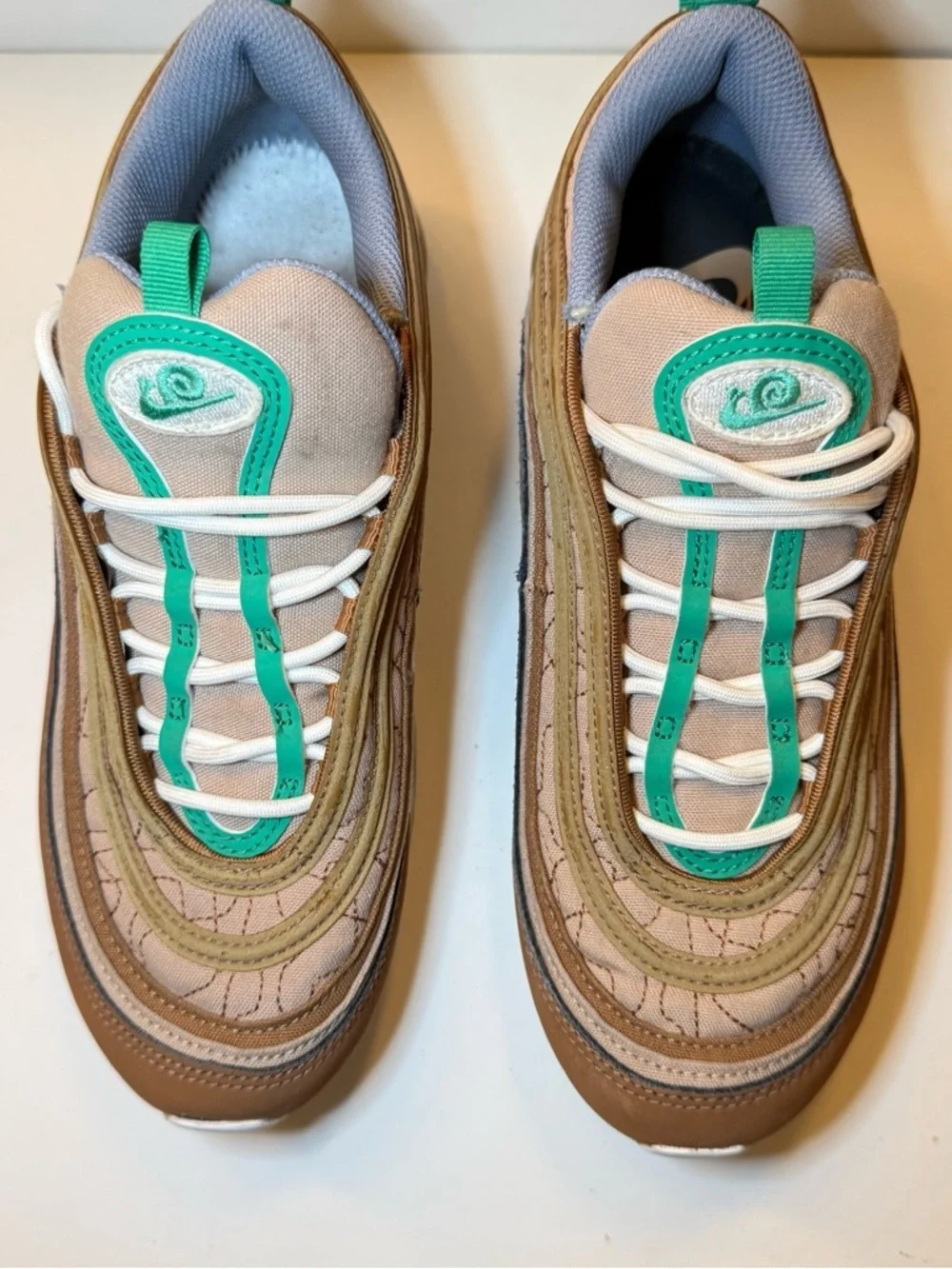 Nike Air Max 97 Brown, Green & White Retro Sneakers